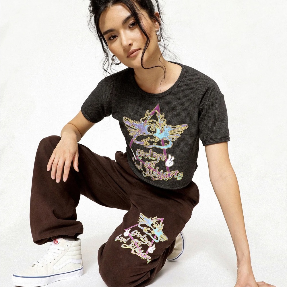Boys Lie Goodbye & Good Riddance Thermal Crop Baby Tee S Small